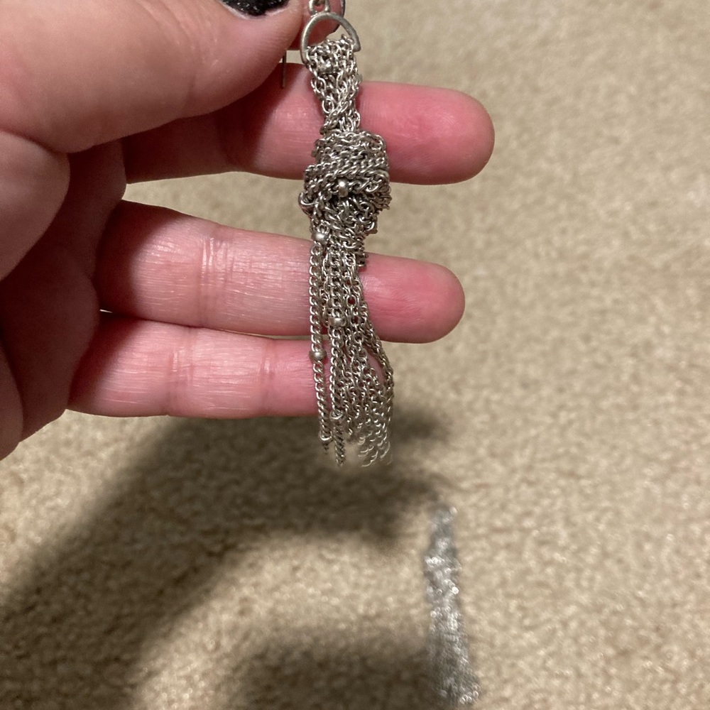 Dangling knotted chain earrings
